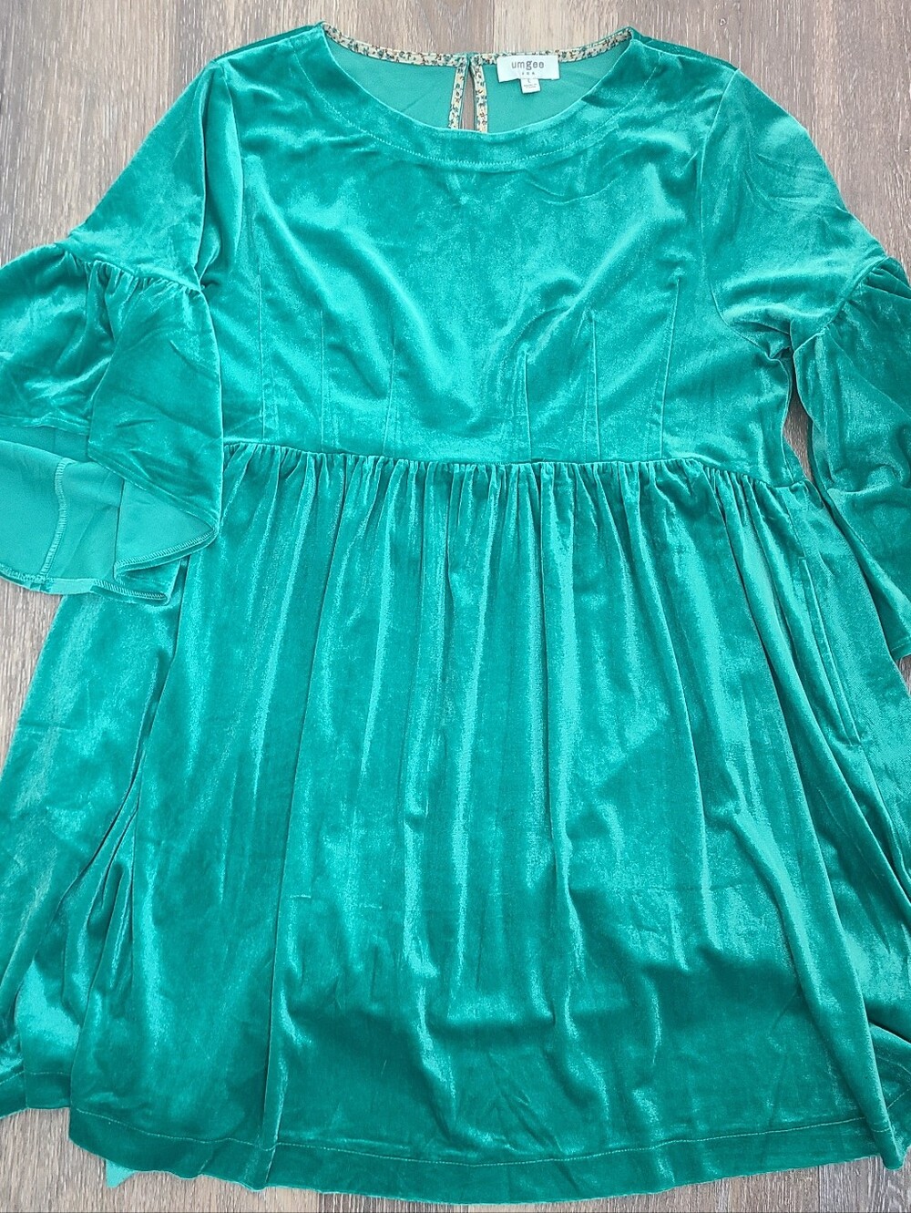 Umgee Babydoll Tunic Mini Velvet Dress Women's Size Large